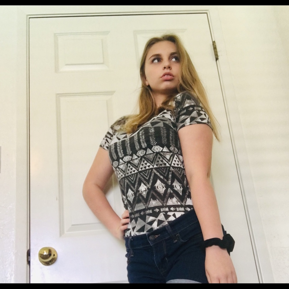 Mossimo Asymmetric Printed Top